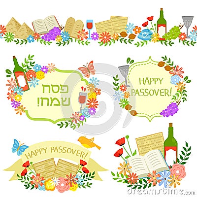 Passover labels Vector Illustration